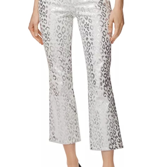 J Brand Selena Mid Rise Crop Boot Corduroy Jeans in Snow Leopard - Picture 9 of 9